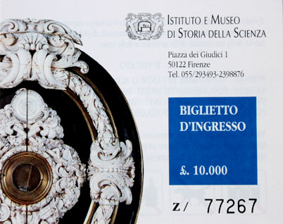 Museo Galilei Eintrittskarte 1999